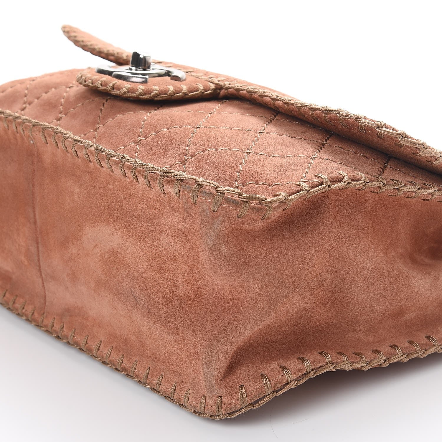 Chanel Suede Calfskin Stitch Flap Light Brown 10 of 10