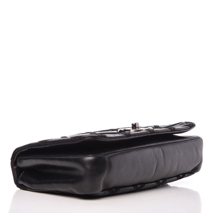 Chanel Calfskin Diamond Embroidered Medium Flap Black 5 of 12