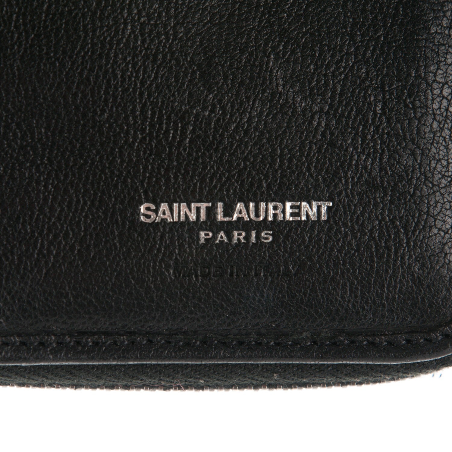 Saint Laurent Lambskin Matelasse Chevron Monogram Compact Wallet Black 7 of 8