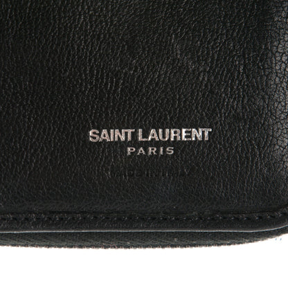 Saint Laurent Lambskin Matelasse Chevron Monogram Compact Wallet Black 7 of 8