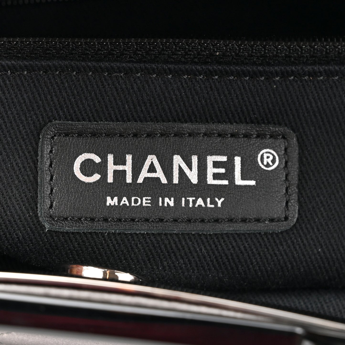 Glazed Calfskin Quilted Large CC Delivery Tote Grey