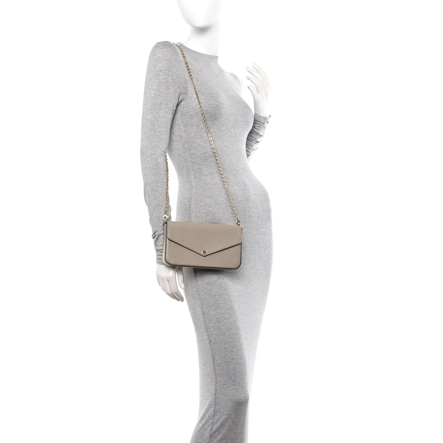 Epi Felicie Pochette Chain Wallet Galet