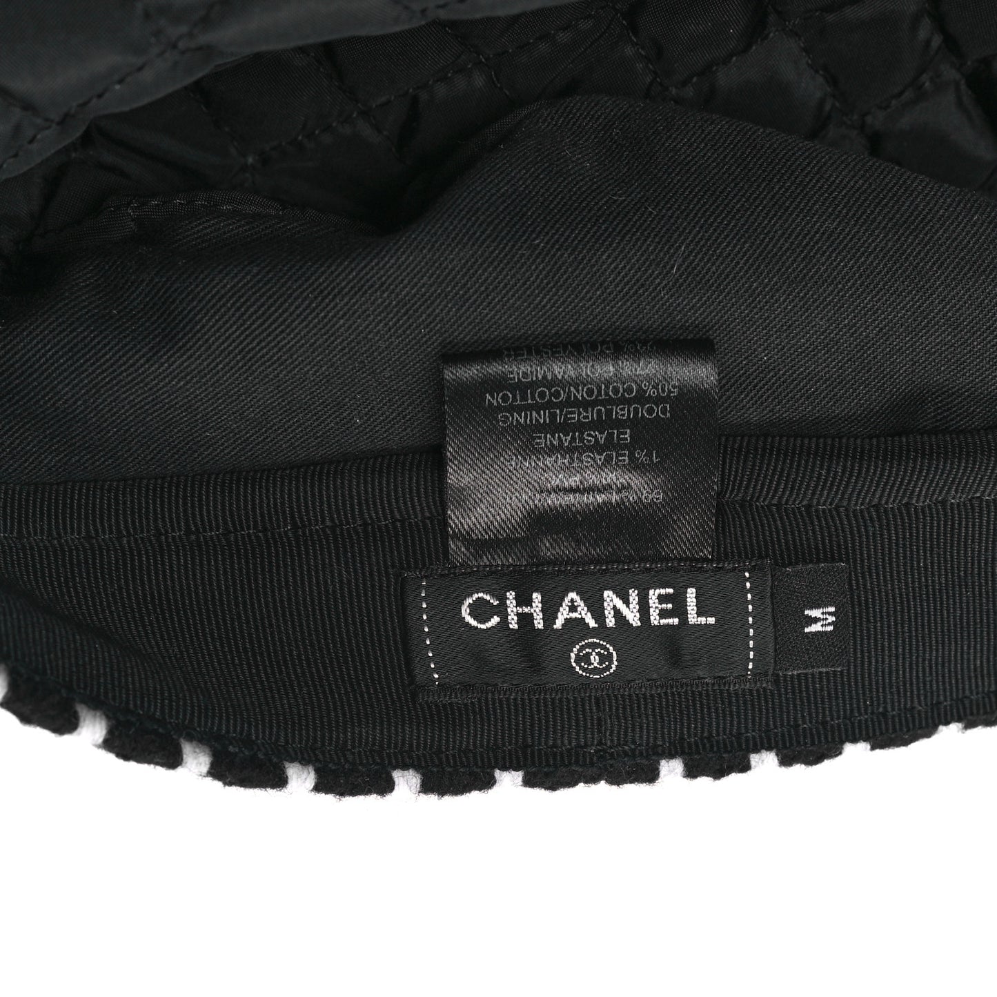 Wool PVC Paris Hamburg Sailor Cap Hat M Black White