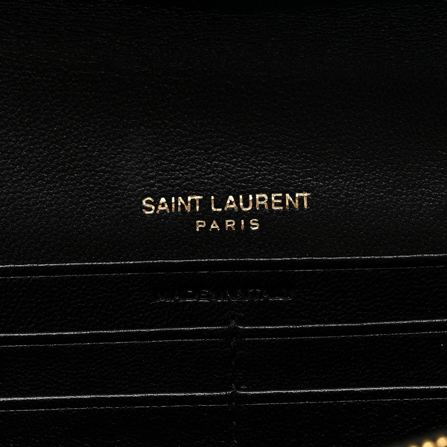 Calfskin Matelasse Chevron Monogram Flap Wallet Black