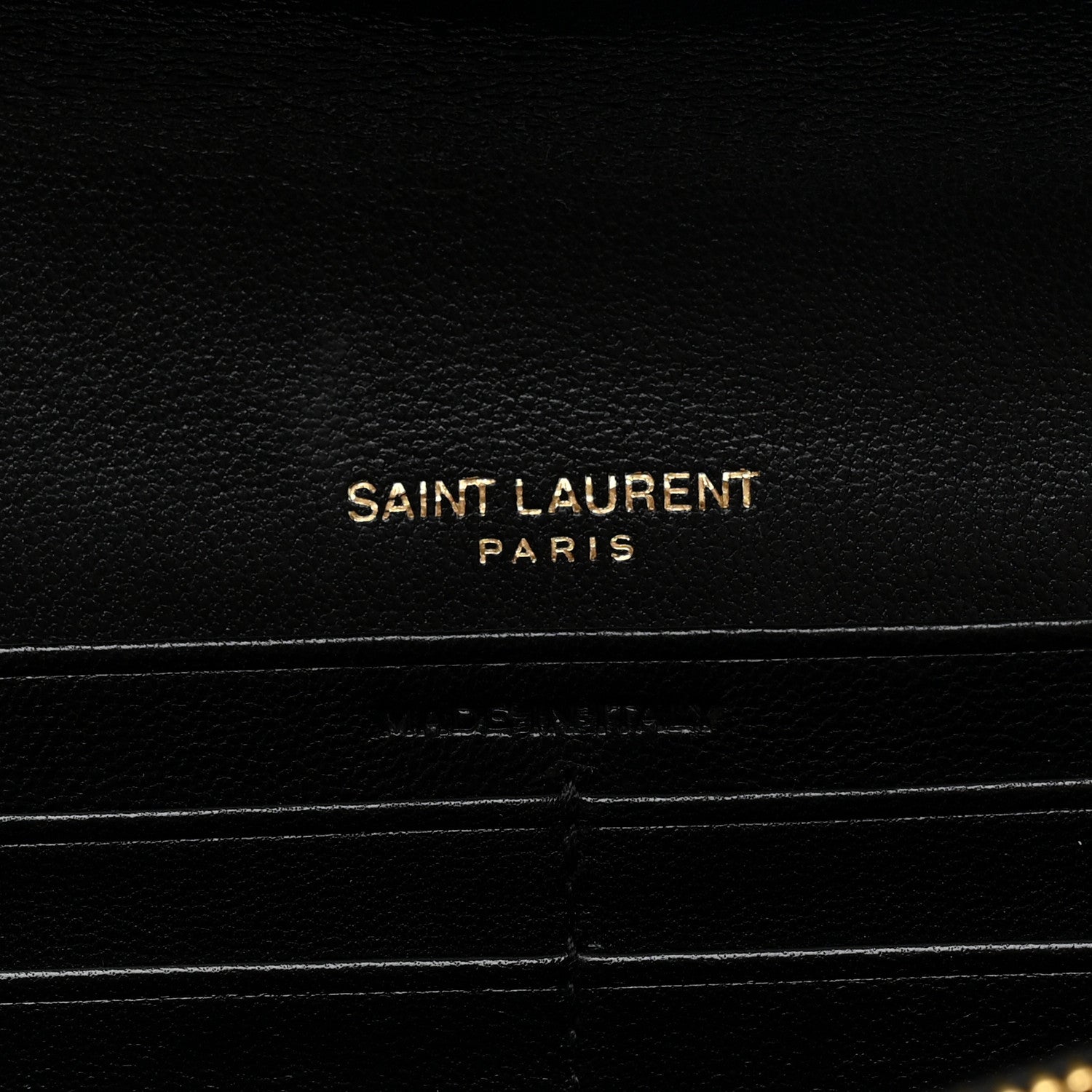 Saint Laurent Calfskin Matelasse Chevron Monogram Flap Wallet Black 6 of 7