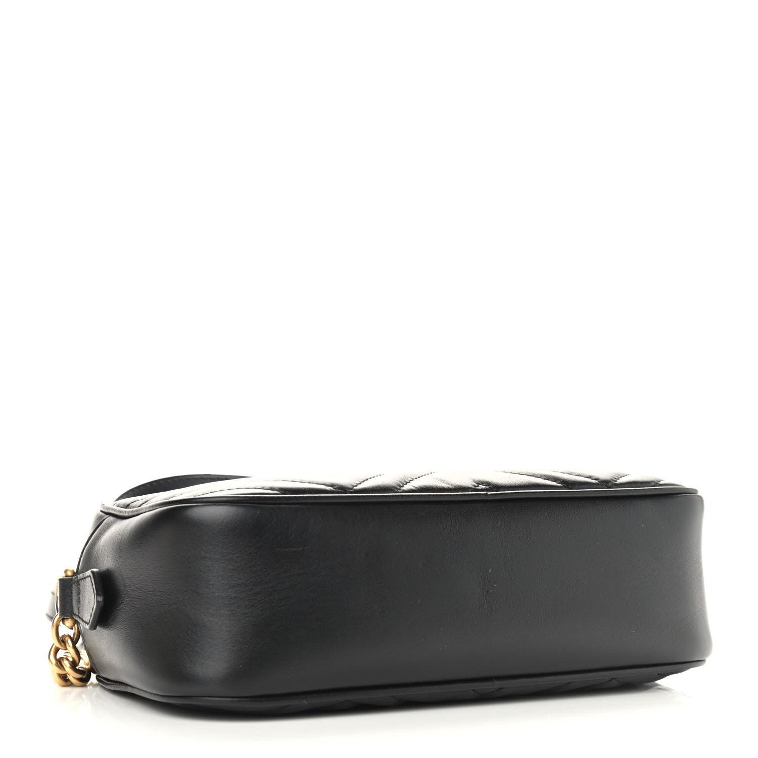 Gucci Calfskin Matelasse Small GG Marmont Chain Shoulder Bag Black 4 of 9