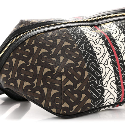 Burberry E-Canvas Monogram Stripe Medium Sonny Bum Bag Bridle Brown 9 of 11