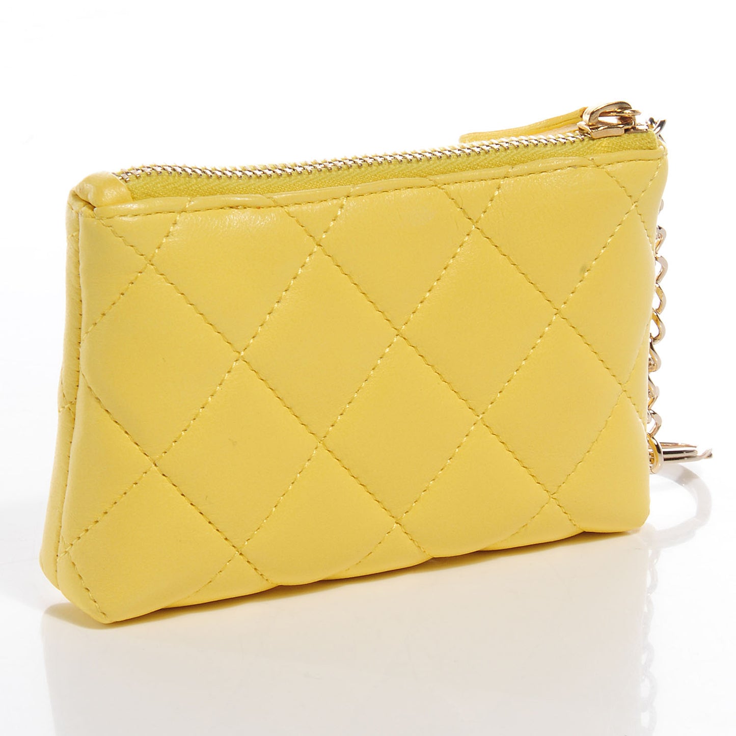 Lambskin Key Holder Case Jaune Yellow