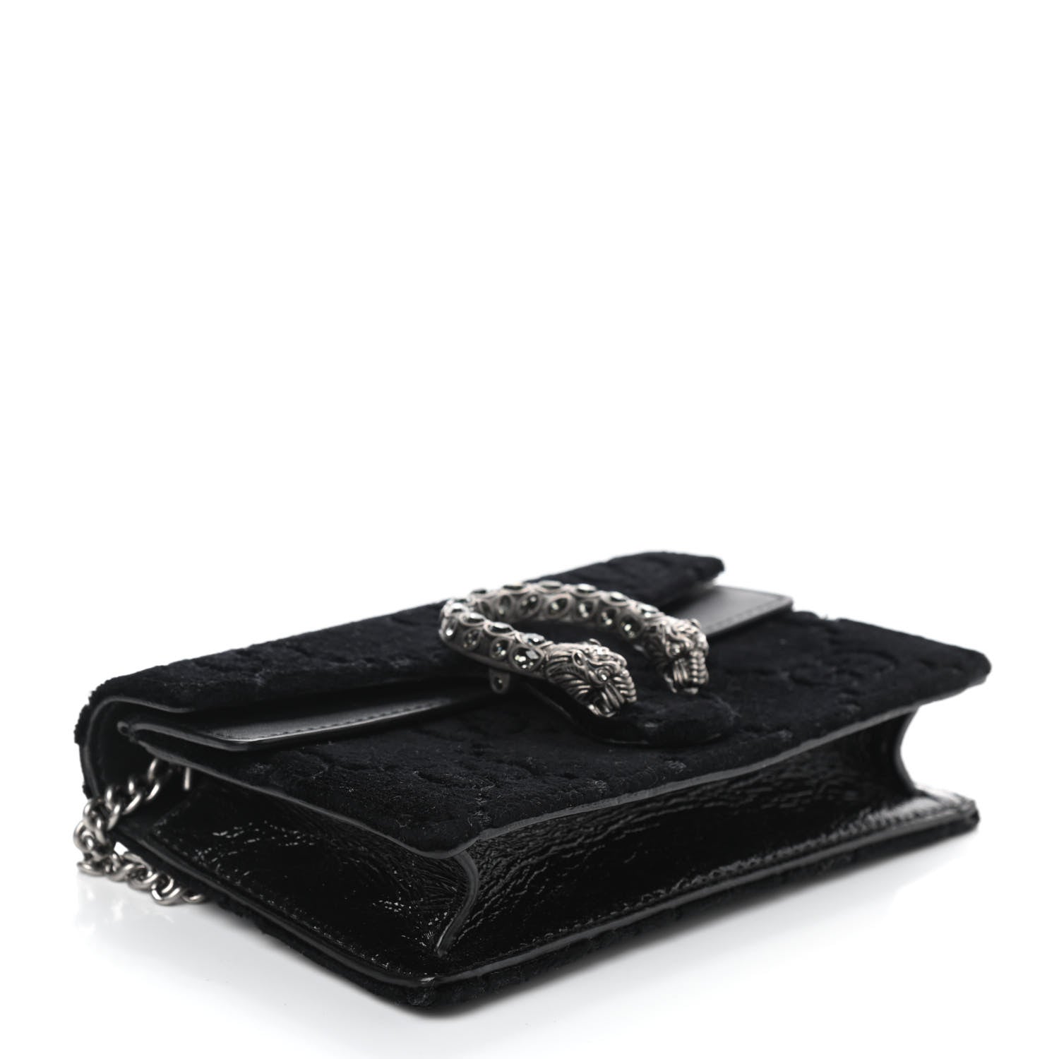 Gucci Velvet GG Monogram Super Mini Dionysus Shoulder Bag Black 4 of 8