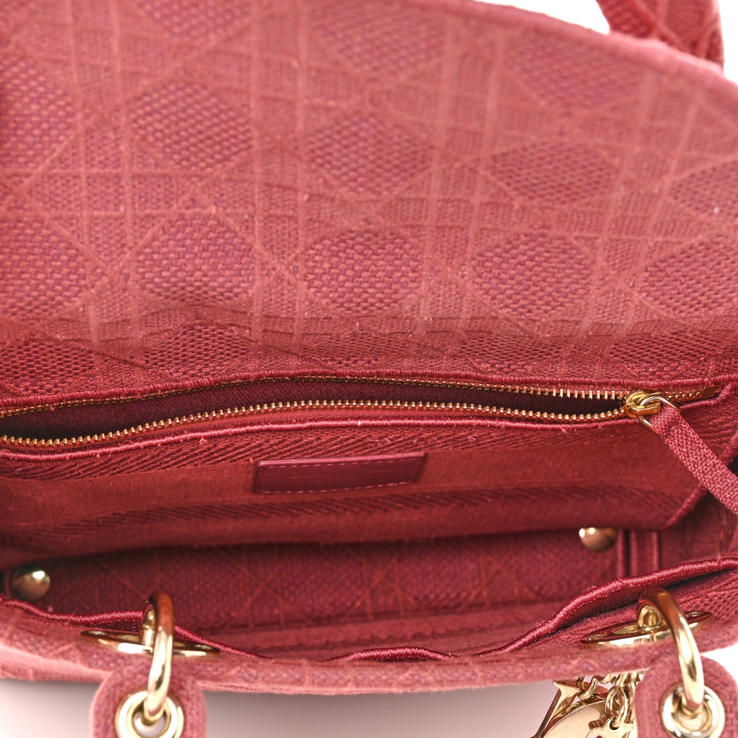Canvas Embroidered Cannage Medium Lady D-Lite Pink