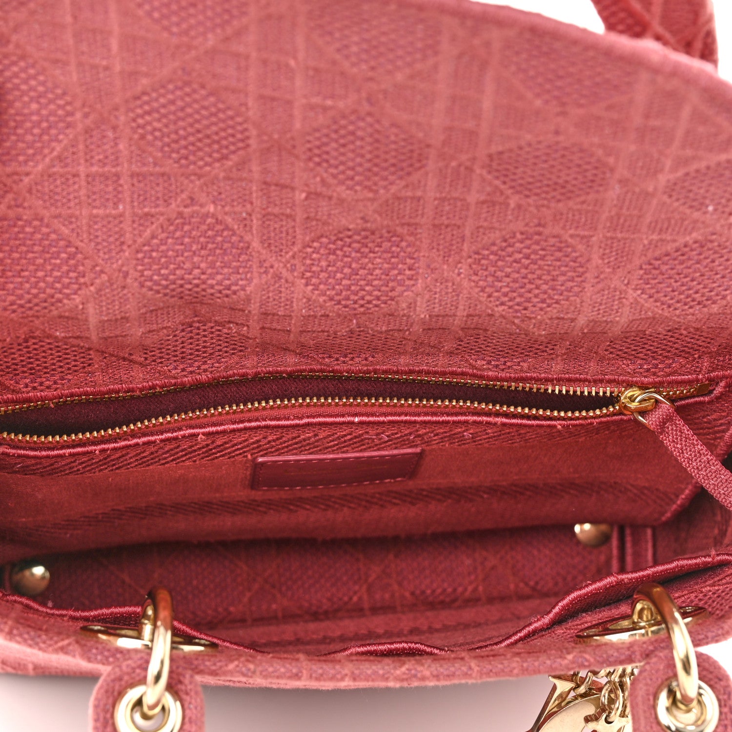 Christian Dior Canvas Embroidered Cannage Medium Lady D-Lite Pink 5 of 9