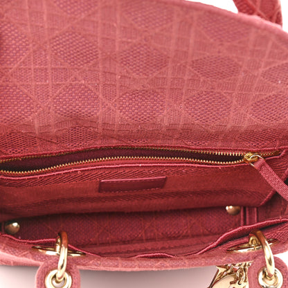 Christian Dior Canvas Embroidered Cannage Medium Lady D-Lite Pink 5 of 9