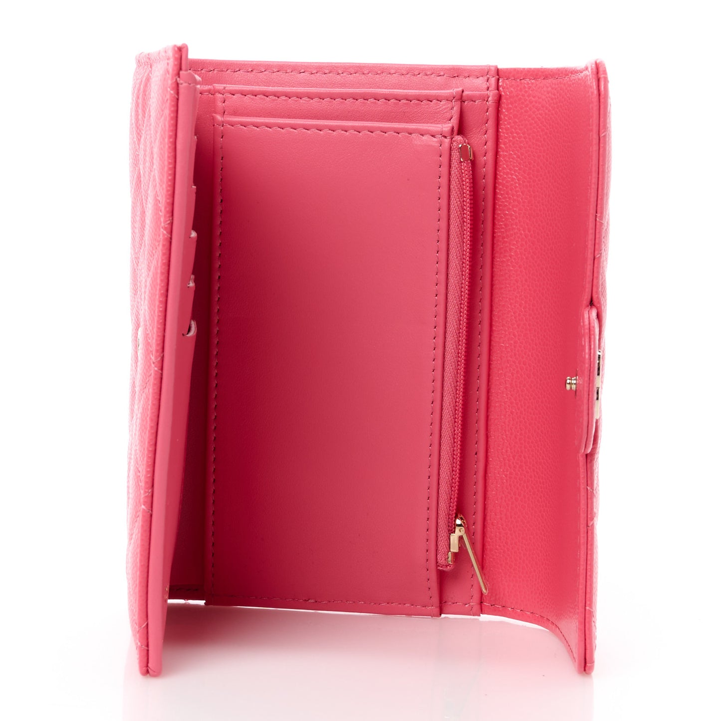 Caviar Quilted Medium Flap Wallet Pink