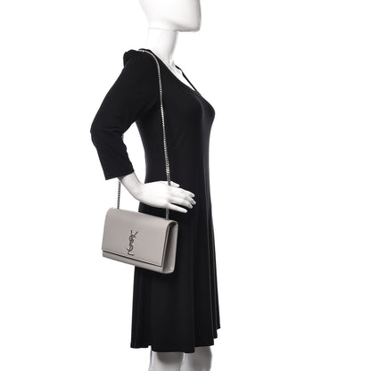 Saint Laurent Grain De Poudre Medium Classic Monogram Kate Satchel Souris 2 of 11