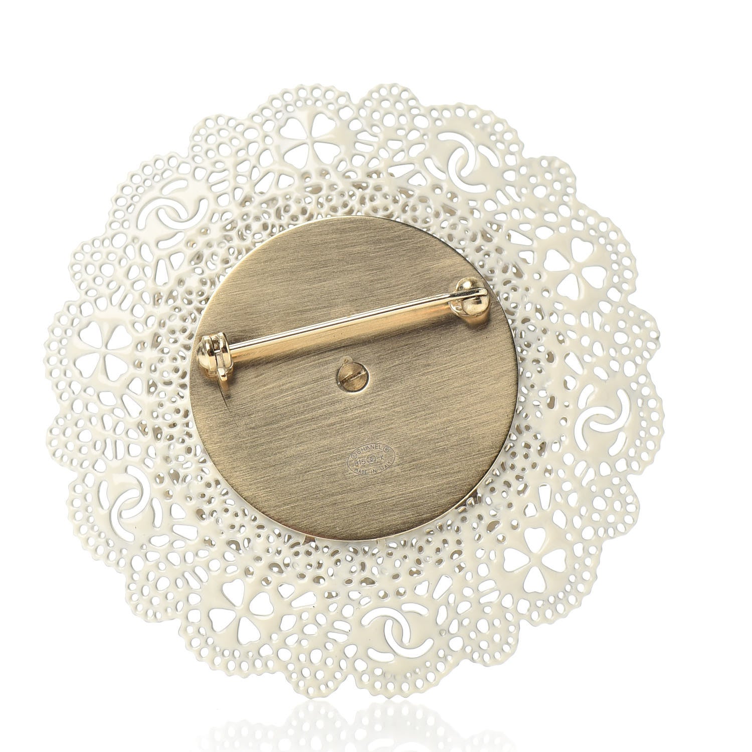 Chanel Pearl Lace Brooch White 3 of 4