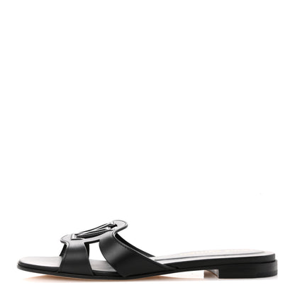 Louis Vuitton Calfskin LV Isola Flat Sandals 38 Black 1 of 9