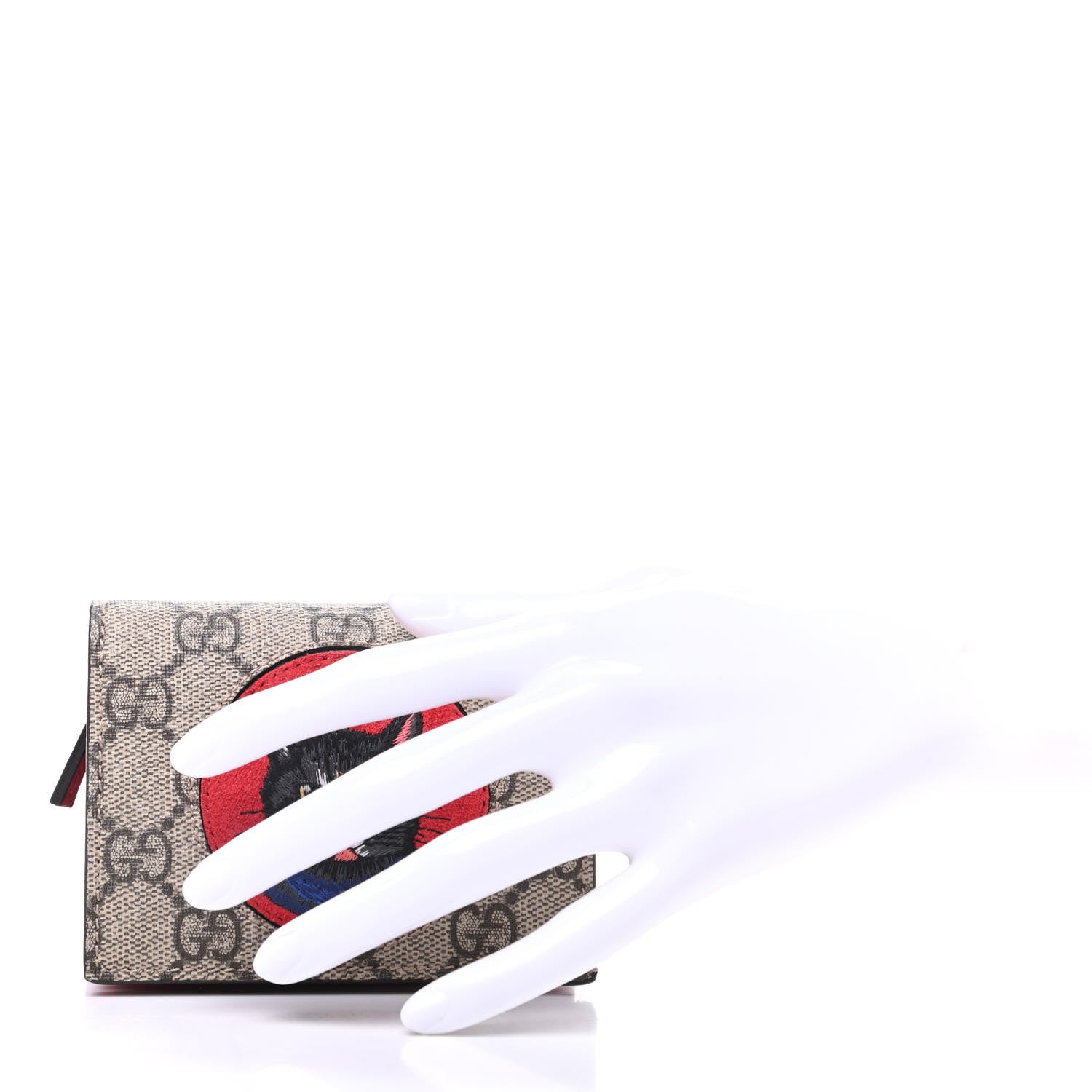 Gucci Soft GG Supreme Monogram Mystic Cat Card Case Wallet 2 of 7