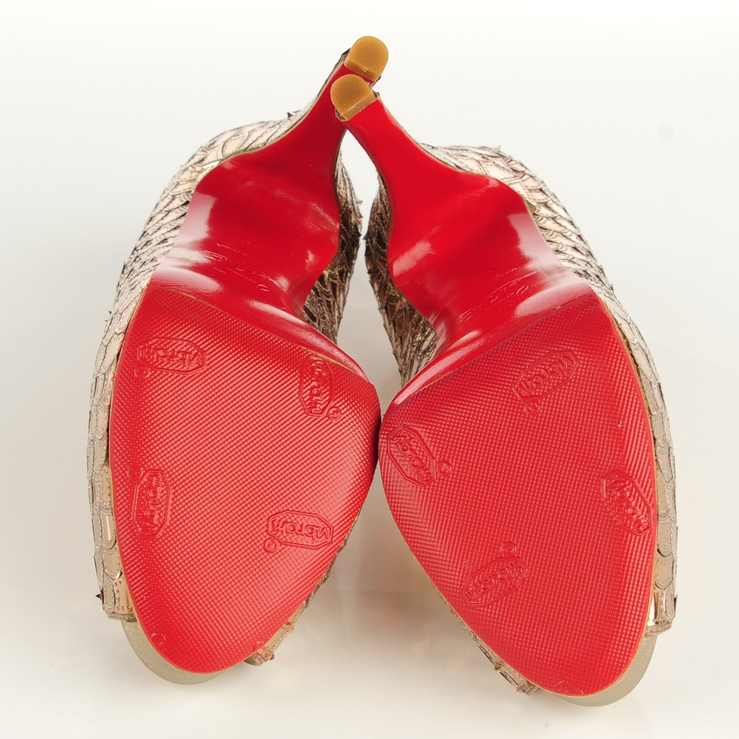 Christian Louboutin Calfskin Crepe Poseidon 120 Pumps 35 Perle 5 of 7