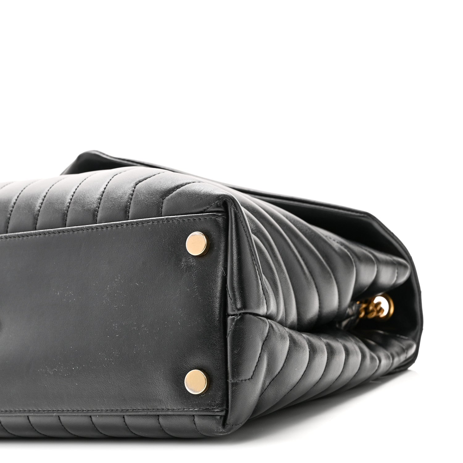 Saint Laurent Calfskin Y Quilted Monogram Large Loulou Chain Satchel Black 10 of 10