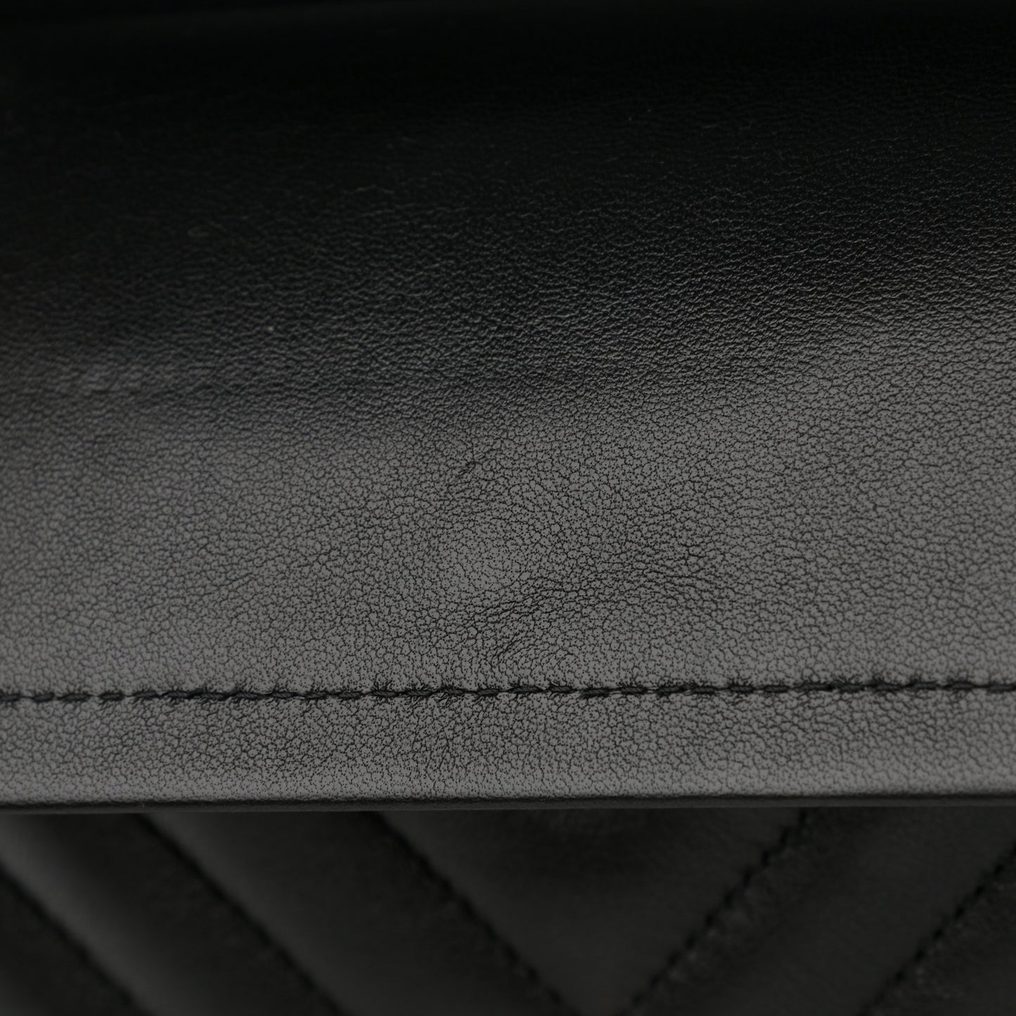 Lambskin Chevron Quilted Medium Double Flap Black