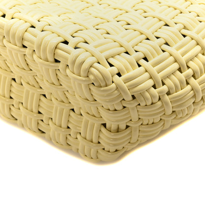 Balenciaga Varnished Faux Calfskin Braided XS Bistro Basket Pale Yellow 9 of 9