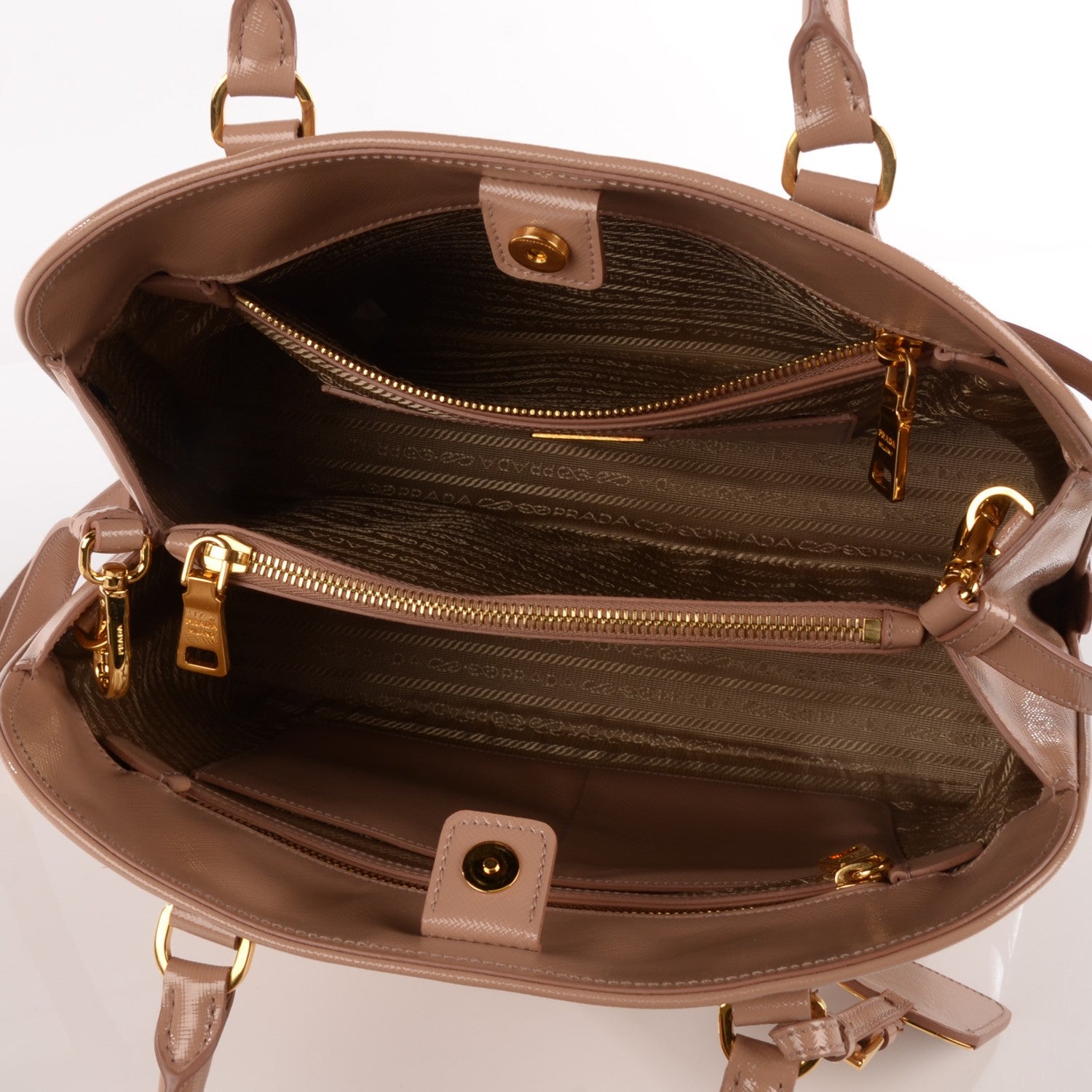 Prada Saffiano Vernice Open Promenade Tote Cammeo 6 of 10