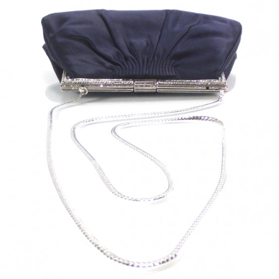 Satin Evening Bag Navy