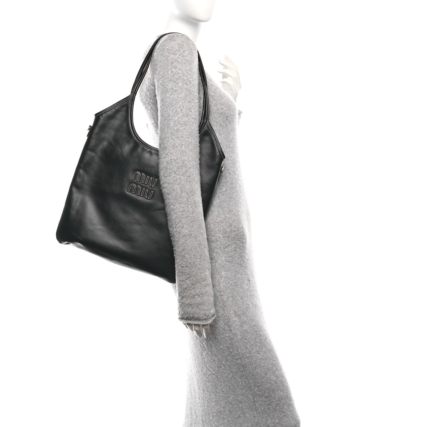 Miu Miu Nappa Ivy Bag Black 2 of 9