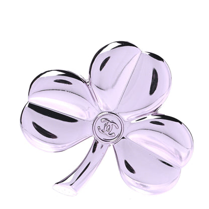 Chanel Metal CC Clover Pin Silver 1 of 3