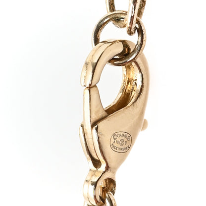 Chanel Lambskin Pearl Crystal CC Chain Multi Strand Necklace Black Gold Pearly White 4 of 4