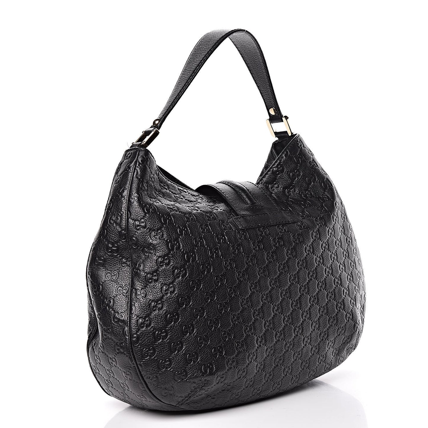 Guccissima Large New Ladies Web Hobo Black
