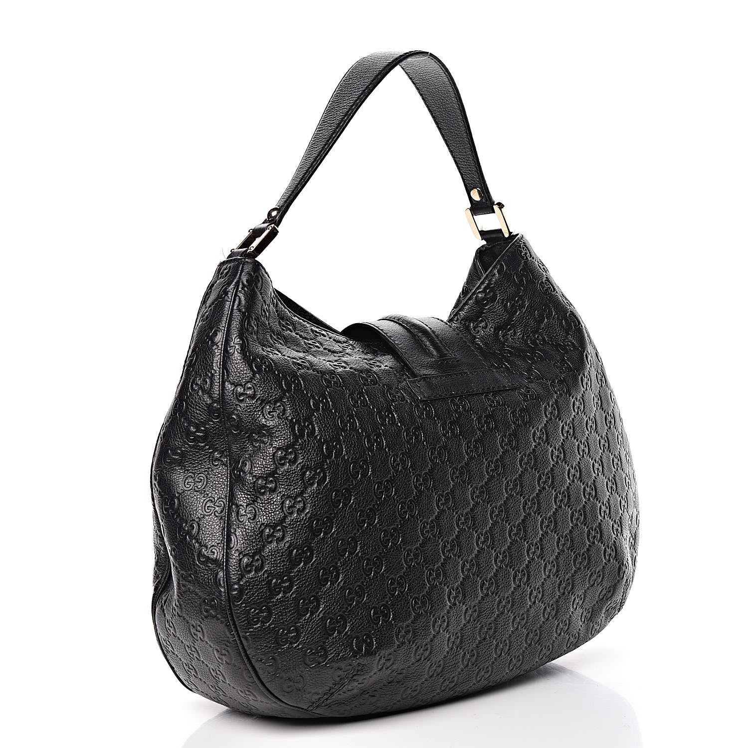Gucci Guccissima Large New Ladies Web Hobo Black 3 of 12