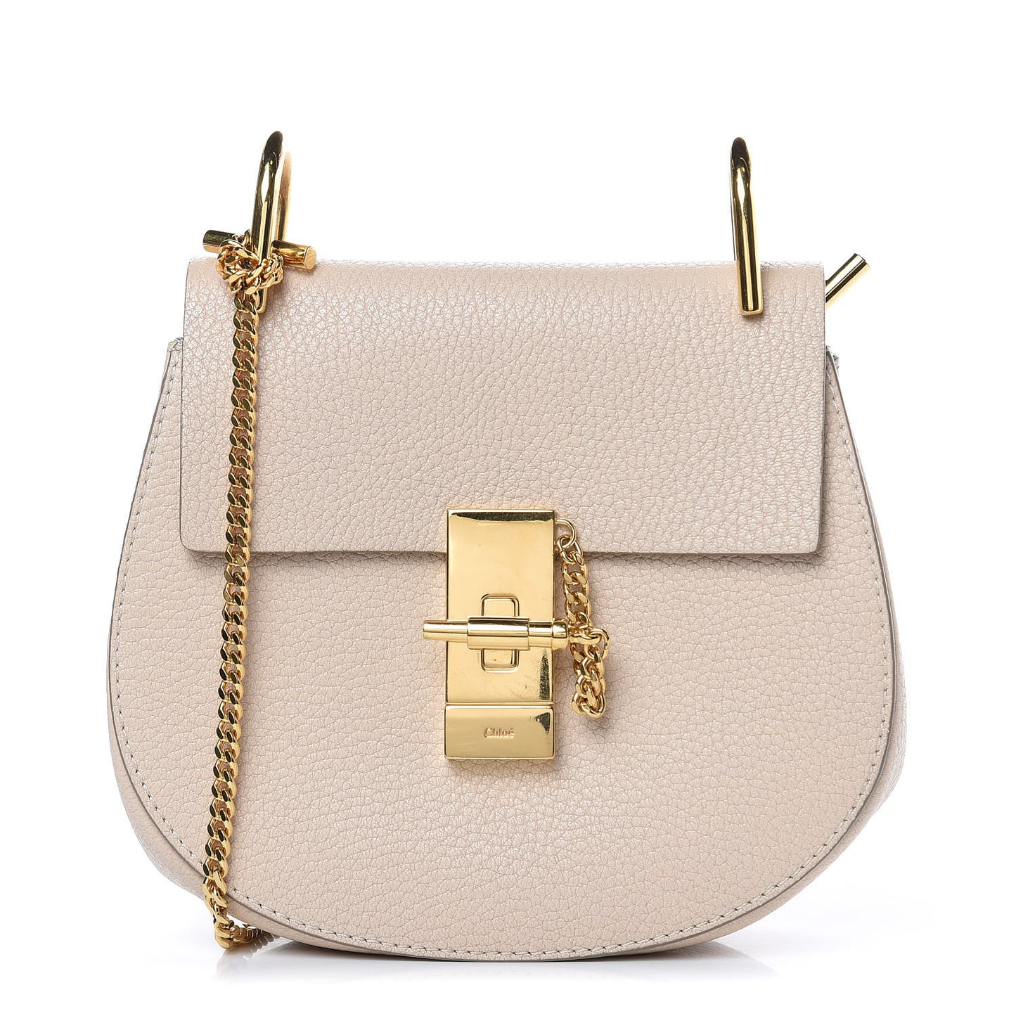 Grained Lambskin Mini Drew Shoulder Bag Abstract White