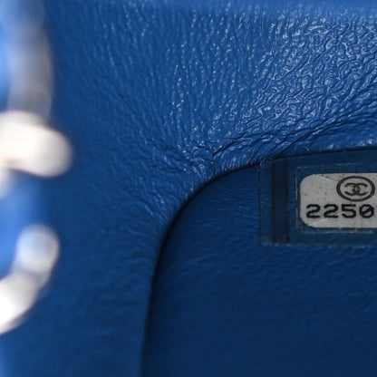 Chanel Caviar Chevron Quilted Mini Square Flap Blue 7 of 10