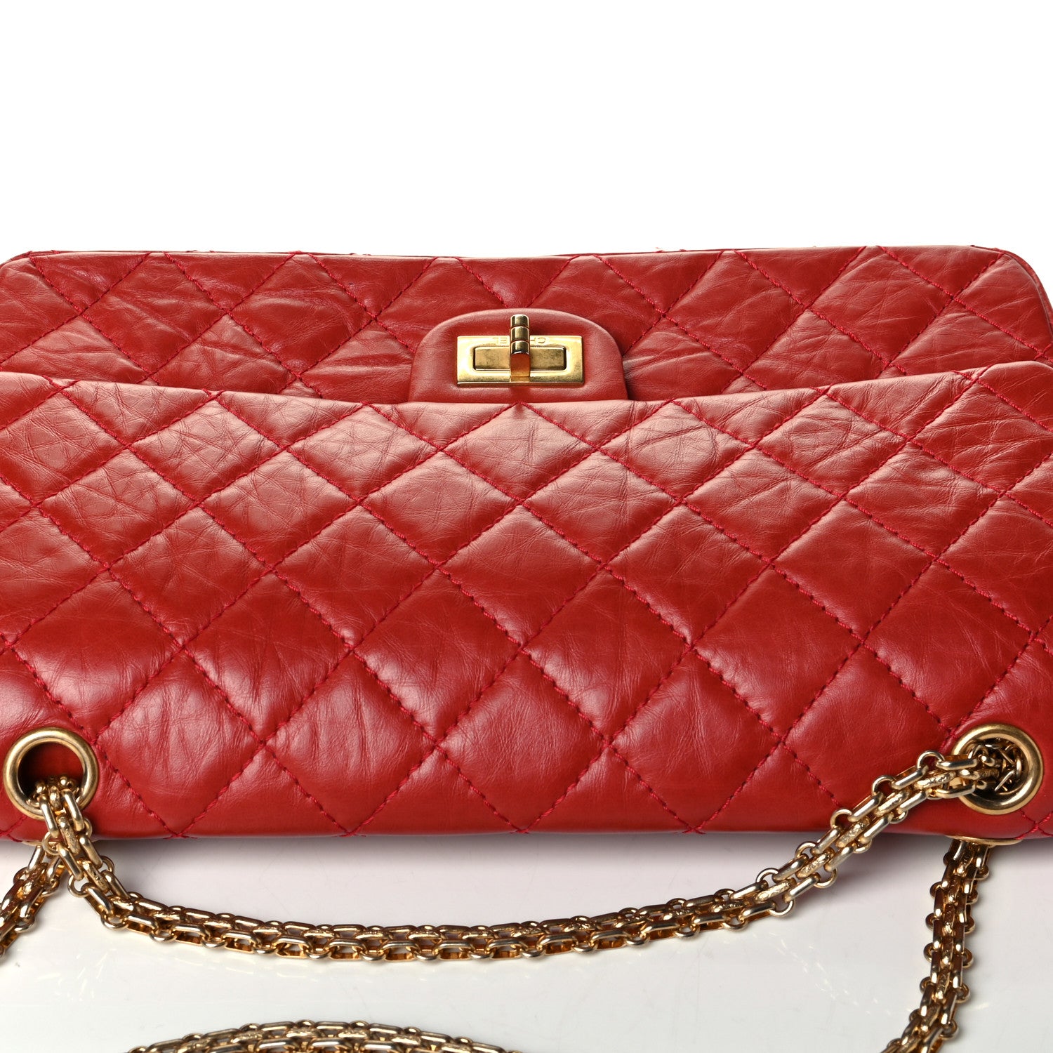 Chanel Aged Calfskin Quilted 2.55 Reissue 226 Flap Red 6 of 7