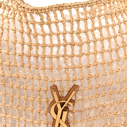 Saint Laurent Raffia Calfskin Oxalis Shoulder Bag Naturale 8 of 13