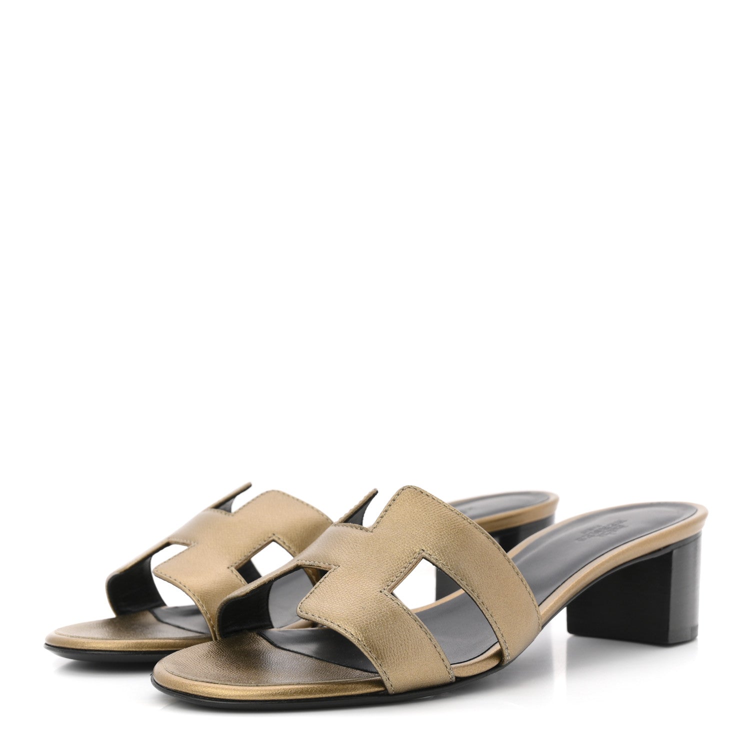 Hermes Metallic Madame Calfskin Oasis Sandals 38 Bronze 4 of 12