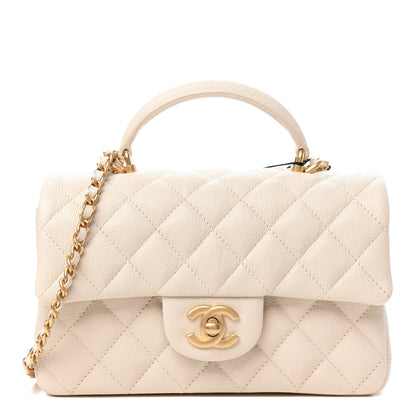 Chanel Caviar Quilted Mini Top Handle Rectangular Flap Beige 1 of 10