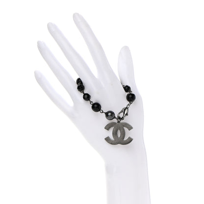 Chanel Ruthenium Pearl Beaded CC Bracelet Black 2 of 4