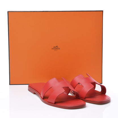 Hermes Calfskin Oran Sandals 36 Red 11 of 11