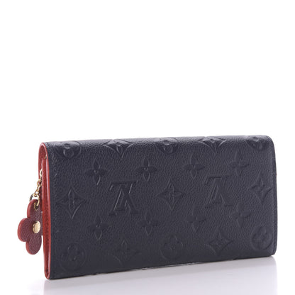 Louis Vuitton Empreinte Bloom Flower Emilie Wallet Marine Rouge 3 of 9