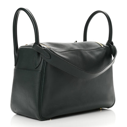 Hermes Taurillon Clemence Lindy 30 Vert Cypress 3 of 12
