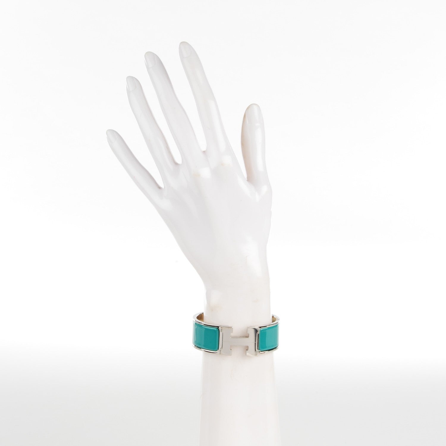 Hermes Enamel Wide Clic Clac H Bracelet PM Emeraude 2 of 5