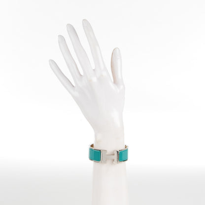 Hermes Enamel Wide Clic Clac H Bracelet PM Emeraude 2 of 5