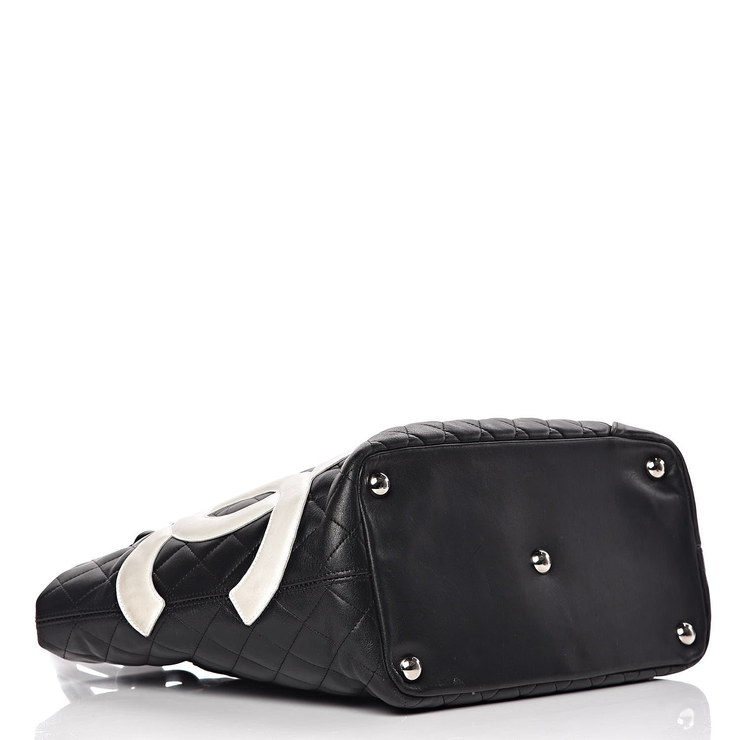 Chanel Calfskin Quilted Large Cambon Tote Black White 4 of 16