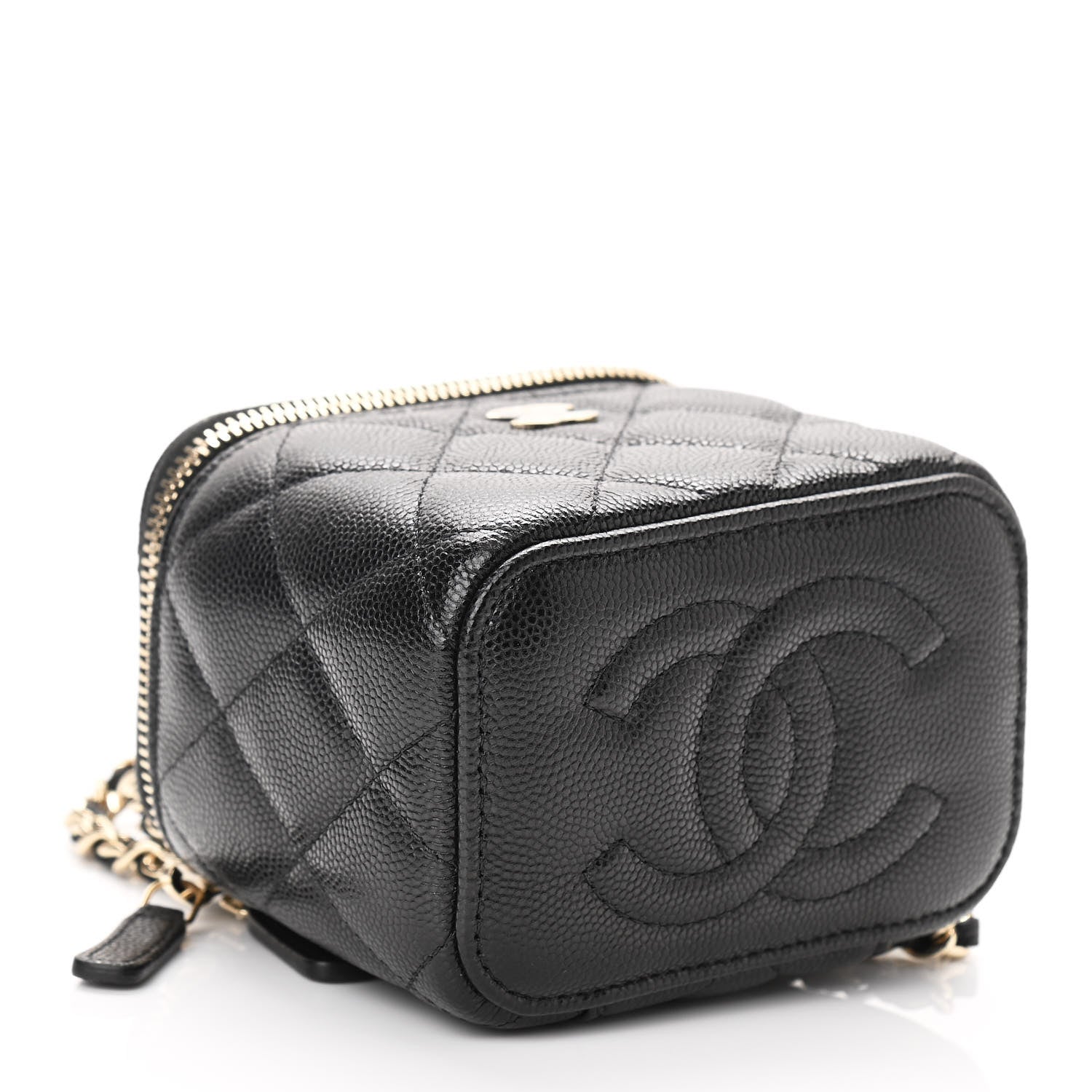 Chanel Caviar Quilted Mini Vanity Case With Chain Black 4 of 12