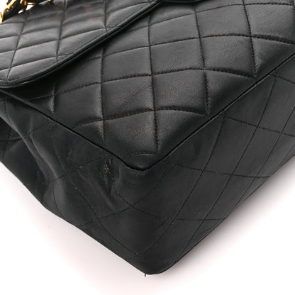 Chanel Lambskin Quilted Jumbo Single Flap Black 10 of 12