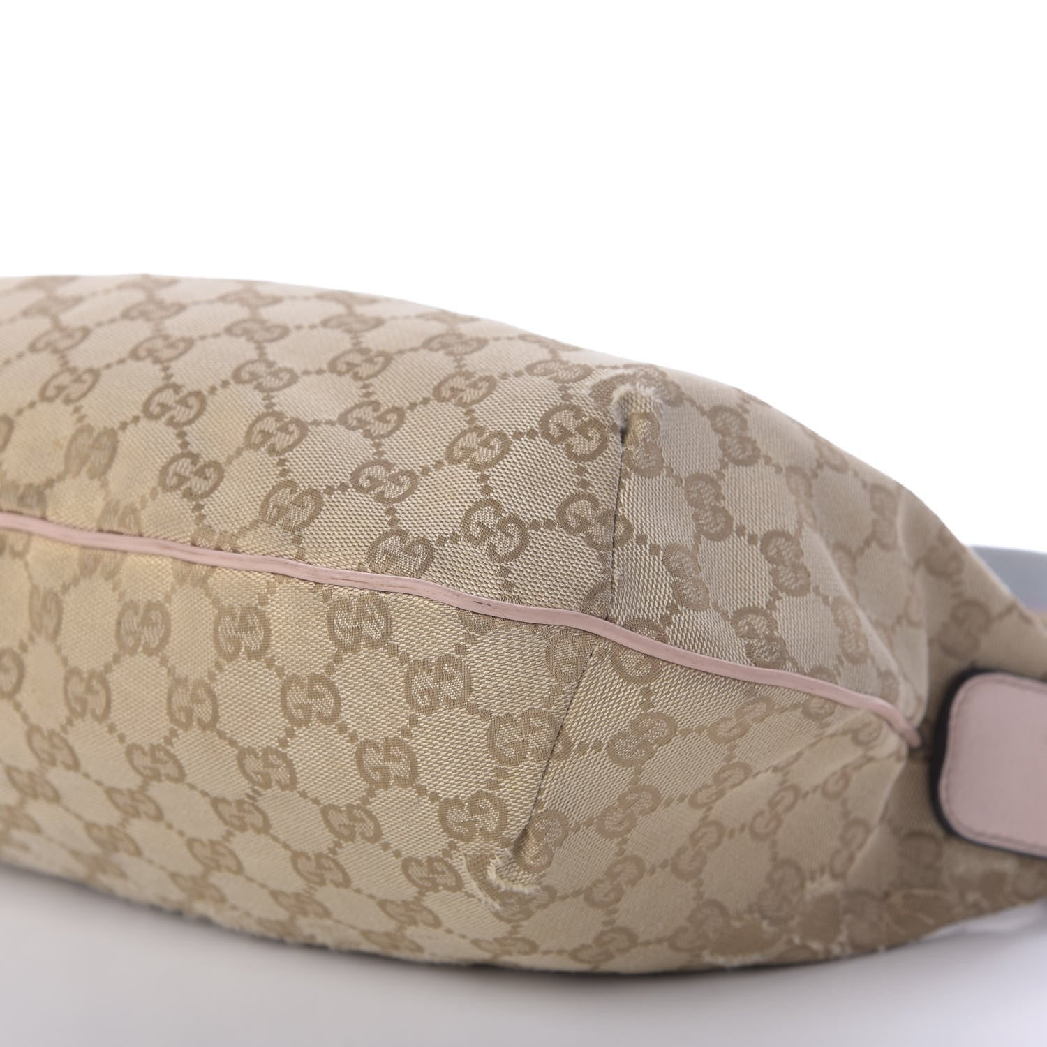 Gucci Monogram Web Medium Half Moon Hobo Blue Pink 7 of 17