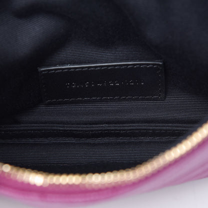 Saint Laurent Grain De Poudre Chevron Monogram Bill Pouch Dark Grape 7 of 13