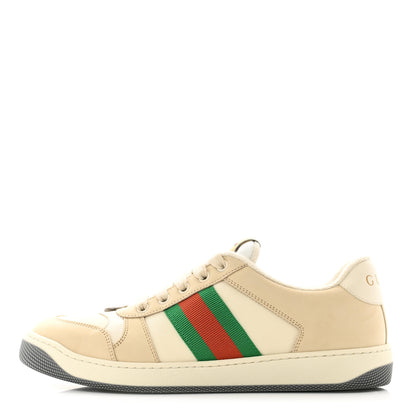 Gucci Nylon Nubuck Web Womens Screener Sneakers 39 Mystic White Dusty Milk 1 of 8